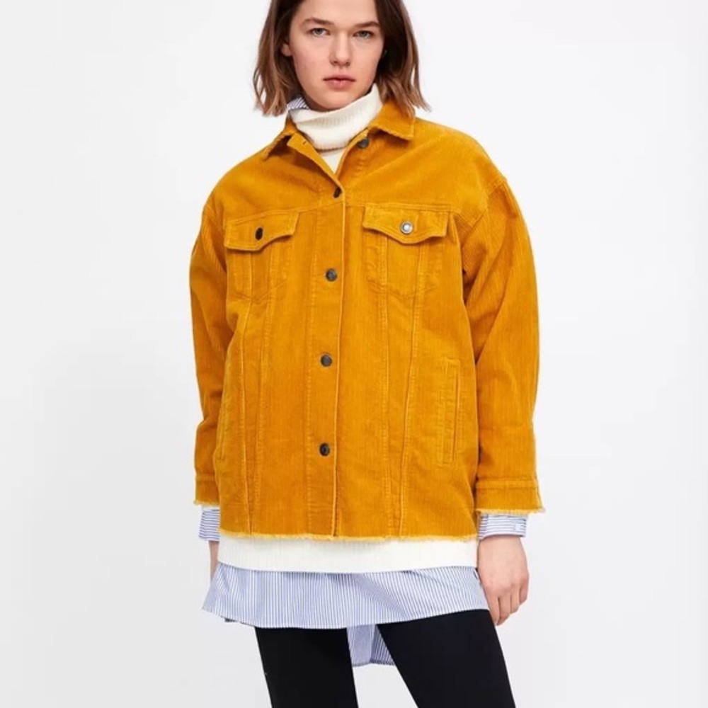 Zara Yellow Corduroy Jacket